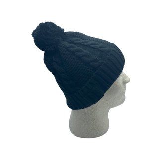 NEW MISERWE Music Bluetooth Knit Stocking Black Beanie Hat Pom Top One Size